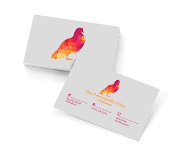 Eine bunte Taube, Motive, Tiere - Visitenkarten Netprint Online Vorlagen