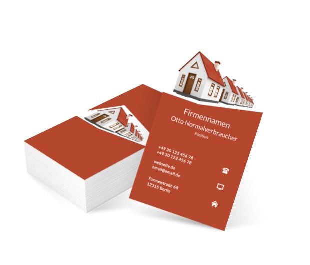 Reihenhaus, Immobilien, Immobilienbüro - Visitenkarten Netprint Online Vorlagen