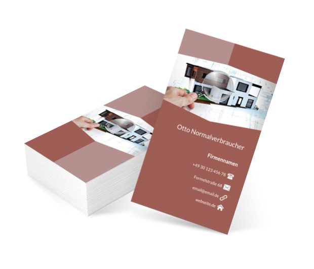 Visualisierung des Hauses, Immobilien, Immobilienbüro - Visitenkarten Netprint Online Vorlagen