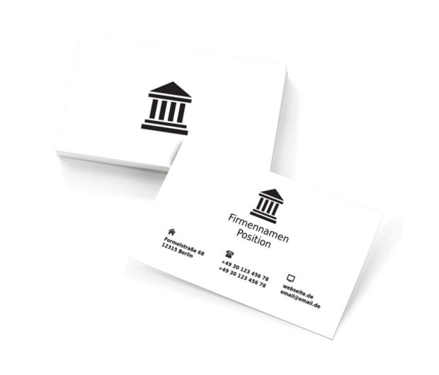 Schwarze Säulen, Recht, Rechtsanwaltskanzlei - Visitenkarten Netprint Online Vorlagen