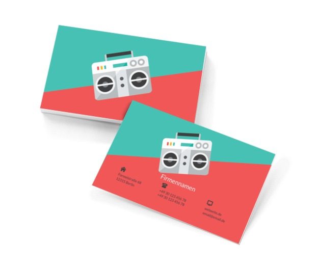 Boombox-Grafiken, Unterhaltung, Musikklub - Visitenkarten Netprint Online Vorlagen
