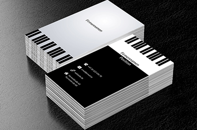 Klaviertasten, Unterhaltung, Musikgeschäft - Visitenkarten Netprint