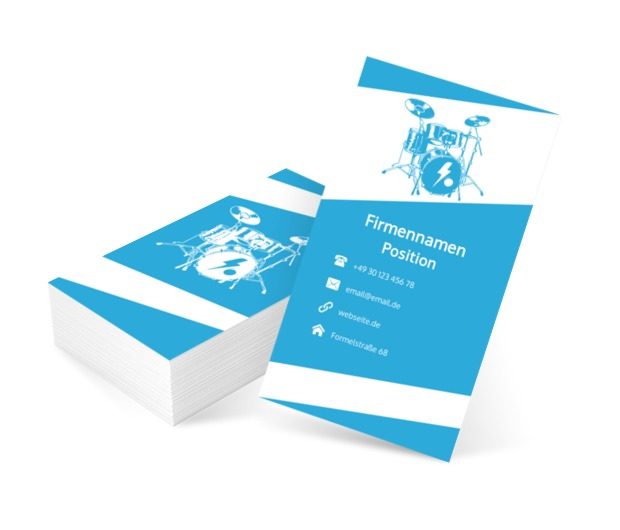 Blaue Trommeln, Unterhaltung, Musikgruppe - Visitenkarten Netprint Online Vorlagen