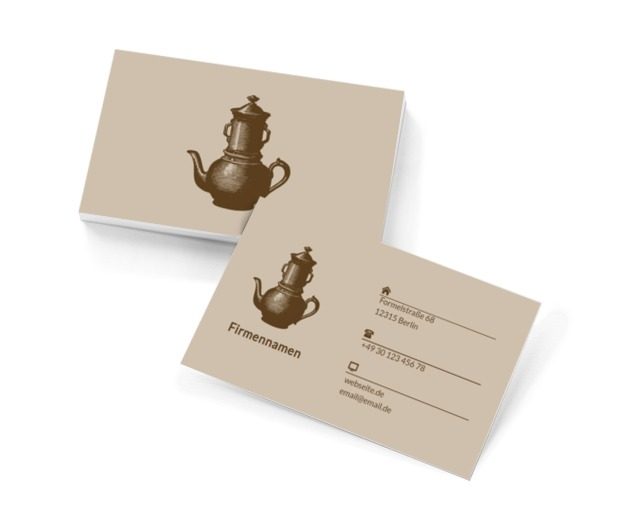 Teekanne für Tee, Verkauf, Keramik - Visitenkarten Netprint Online Vorlagen