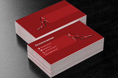 Roter hoher Schuh, Verkauf, Schuhe - Visitenkarten Netprint