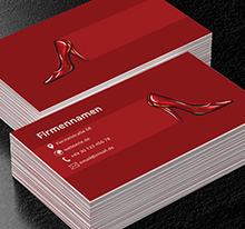 Roter hoher Schuh, Verkauf, Schuhe - Visitenkarten Netprint