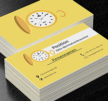 Goldene alte Uhr, Verkauf, Uhrmacher - Visitenkarten Netprint