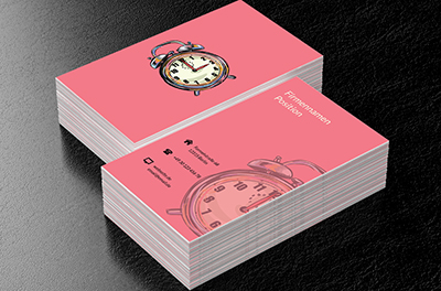 Schwarzer Wecker, Verkauf, Uhrmacher - Visitenkarten Netprint