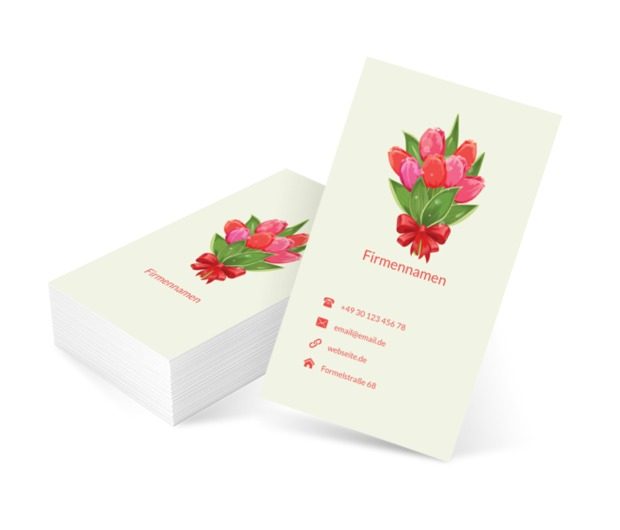 Ein bunter Blumenstrauß, Umwelt und Natur, Blumenladen - Visitenkarten Netprint Online Vorlagen