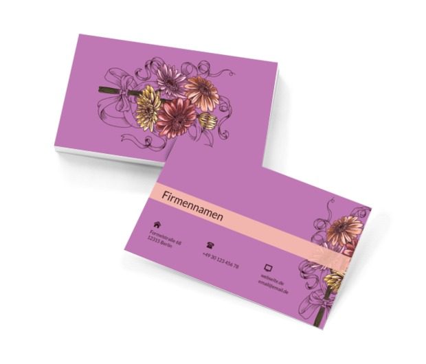 Bunter Blumenstrauß, Umwelt und Natur, Blumenladen - Visitenkarten Netprint Online Vorlagen