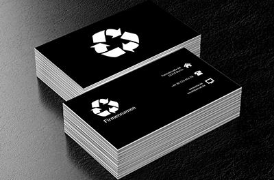 Weißes Recycling-Symbol, Umwelt und Natur, Umweltschutz - Visitenkarten Netprint