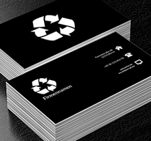 Weißes Recycling-Symbol, Umwelt und Natur, Umweltschutz - Visitenkarten Netprint