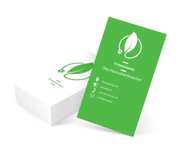 Leaf mit einem Kontaktstecker, Umwelt und Natur, Umweltschutz - Visitenkarten Netprint Online Vorlagen