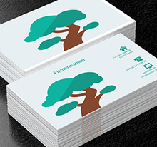 Großer Baum auf einem weißen Hintergrund, Umwelt und Natur, Gartendienstleistungen - Visitenkarten Netprint