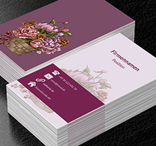 Ein Korb mit Schnittblumen, Umwelt und Natur, Gartendienstleistungen - Visitenkarten Netprint