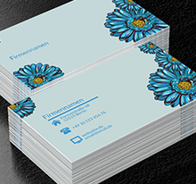 Schöne blaue Blumen, Umwelt und Natur, Gartendienstleistungen - Visitenkarten Netprint