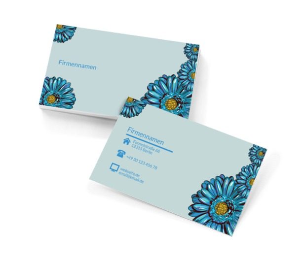 Schöne blaue Blumen, Umwelt und Natur, Gartendienstleistungen - Visitenkarten Netprint Online Vorlagen