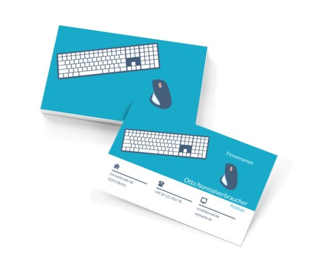Weiße Tastatur, Telekommunikation und Internet, Programmierer - Visitenkarten Netprint Online Vorlagen