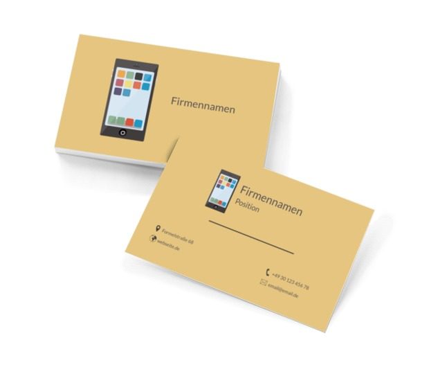 Smartphone auf einem Pastellhintergrund, Telekommunikation und Internet, Handys/ Smartphone - Visitenkarten Netprint Online Vorlagen