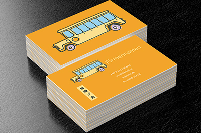 Gelber Bus, Transport, Busse - Visitenkarten Netprint