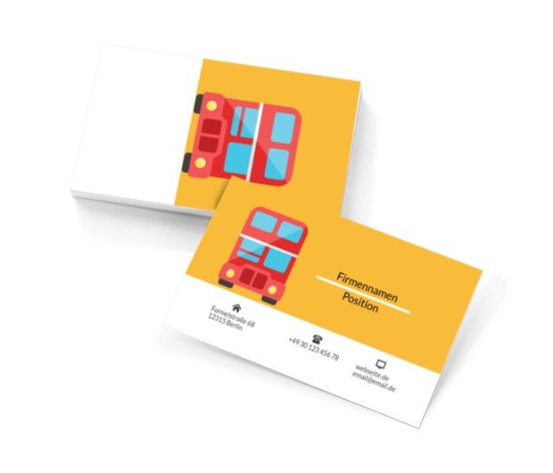 Englischer Bus, Transport, Transport von Personen - Visitenkarten Netprint Online Vorlagen