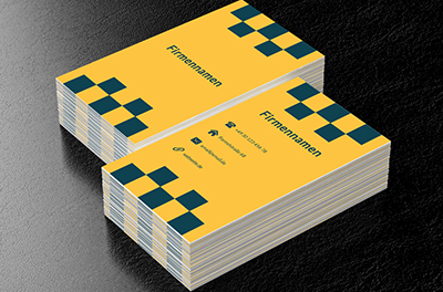 Gelb und Marine Schachbrett, Transport, Taxi - Visitenkarten Netprint