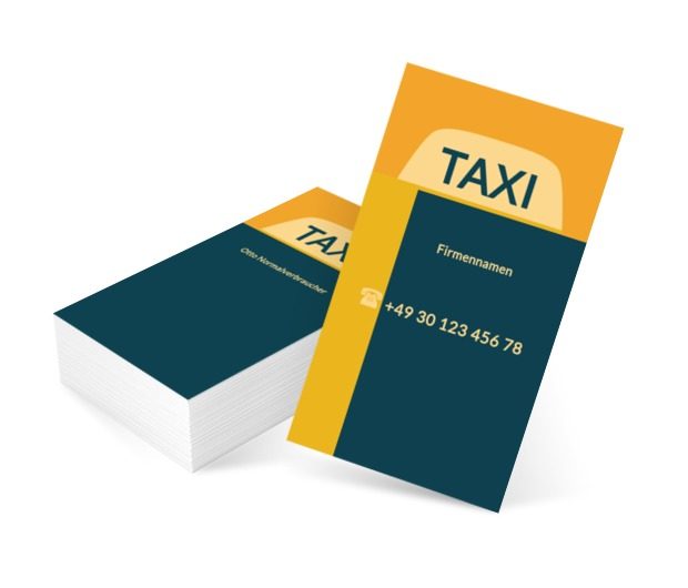 Blaues Taxi Zeichen, Transport, Taxi - Visitenkarten Netprint Online Vorlagen