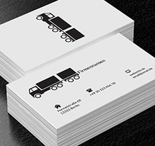 Ein schwarzer langer LKW, Transport, Transport von Waren - Visitenkarten Netprint