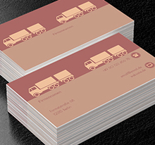 Zwei lange LKWs, Transport, Transport von Waren - Visitenkarten Netprint