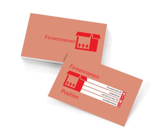 Rote offene Pappschachtel, Transport, Kurierdienste - Visitenkarten Netprint Online Vorlagen