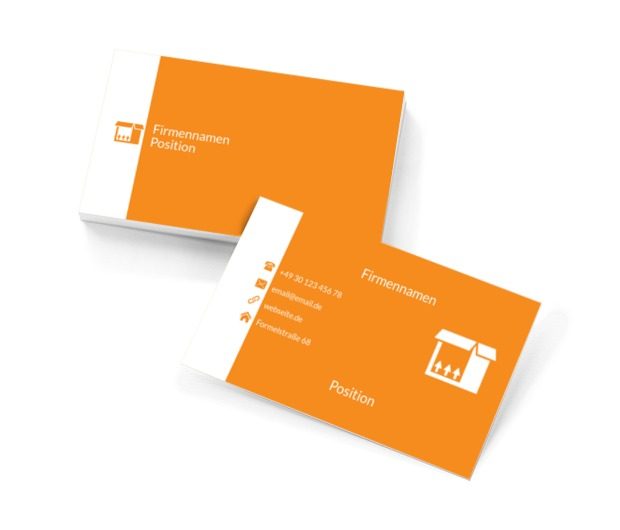 Orange Box, Transport, Kurierdienste - Visitenkarten Netprint Online Vorlagen