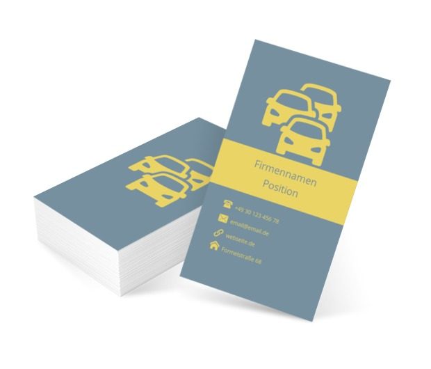 Drei gelbe Autos, Transport, Autoverleih - Visitenkarten Netprint Online Vorlagen