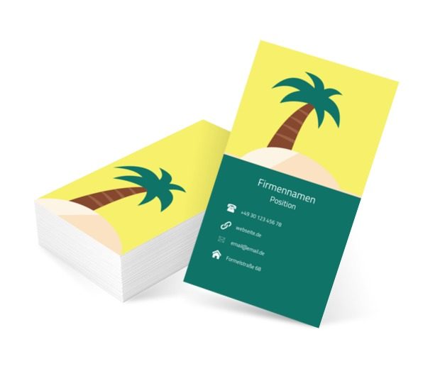 Palme auf dem Sand, Tourismus, Tourismus-Agentur - Visitenkarten Netprint Online Vorlagen