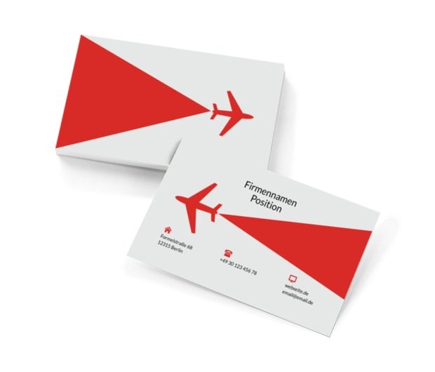 Rotes Flugzeug, Tourismus, Tourismus-Agentur - Visitenkarten Netprint Online Vorlagen