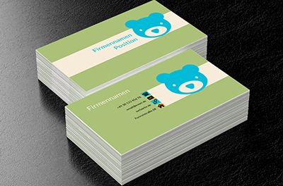 Blauer Teddybär, Dienstleistungen für Haus, Kinderbetreuung - Visitenkarten Netprint