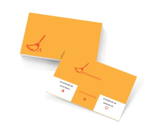 Orange Pinsel, Dienstleistungen für Haus, Reinigungsfirma - Visitenkarten Netprint Online Vorlagen