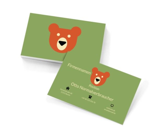 Roter Teddybär, Dienstleistungen für Haus, Kinderbetreuung - Visitenkarten Netprint Online Vorlagen