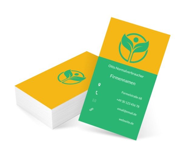 Grün und Orange, Gesundheit und Schönheit, Diätassistent - Visitenkarten Netprint Online Vorlagen