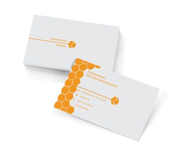 Orange Waben Friseursalon Visitenkarten Netprints