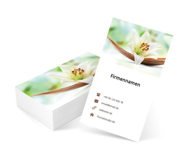 Lilienblume, Gesundheit und Schönheit, SPA - Visitenkarten Netprint Online Vorlagen