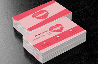 Lippen auf einem rosafarbenen Hintergrund, Gesundheit und Schönheit, Stilist - Visitenkarten Netprint