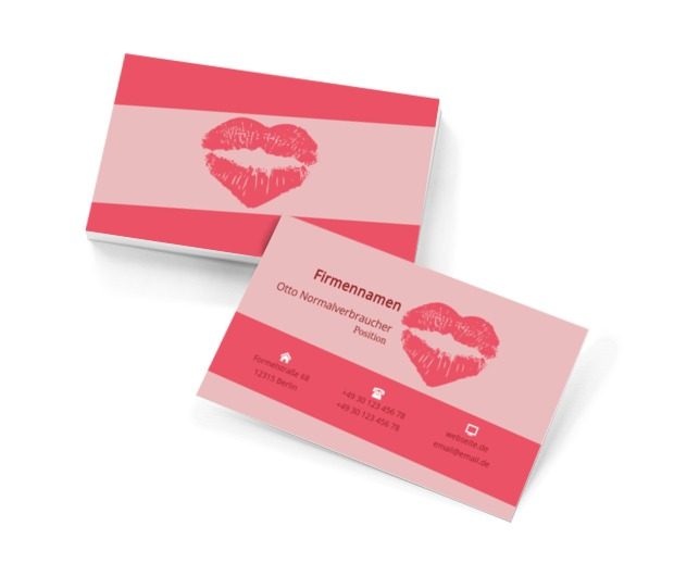 Lippen auf einem rosafarbenen Hintergrund, Gesundheit und Schönheit, Stilist - Visitenkarten Netprint Online Vorlagen