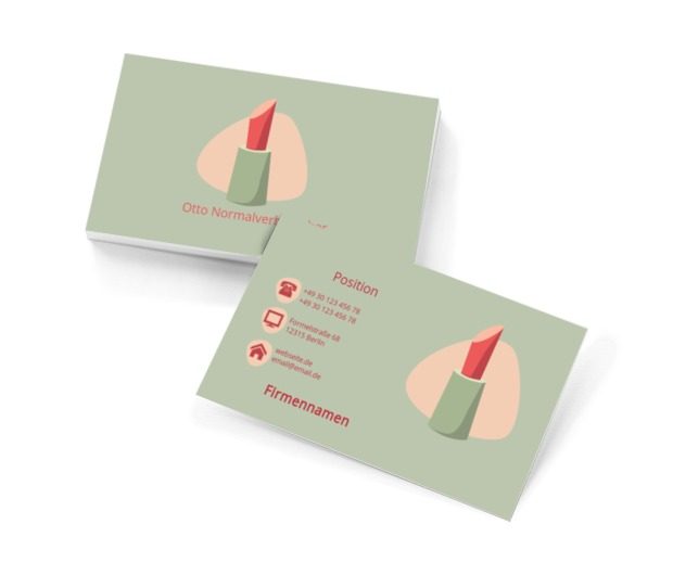 Roter Lippenstift, Gesundheit und Schönheit, Make- up - Visitenkarten Netprint Online Vorlagen