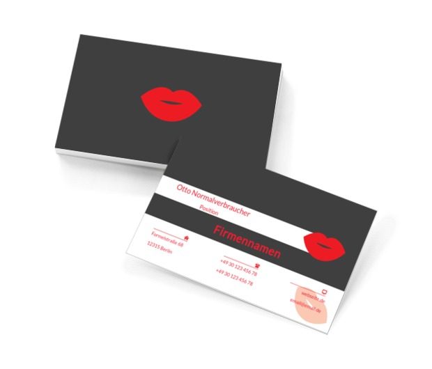 Klassisches Schwarz mit Rot, Gesundheit und Schönheit, Make- up - Visitenkarten Netprint Online Vorlagen