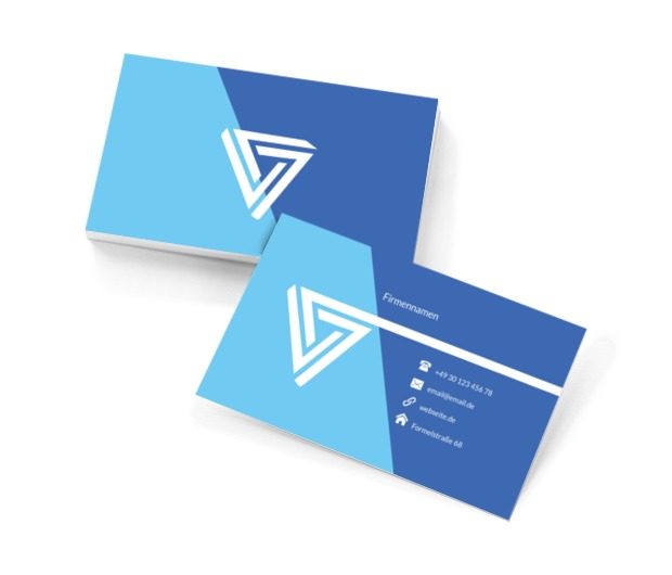 Zwei Blautöne, Bauwesen, Inneneinrichtung - Visitenkarten Netprint Online Vorlagen
