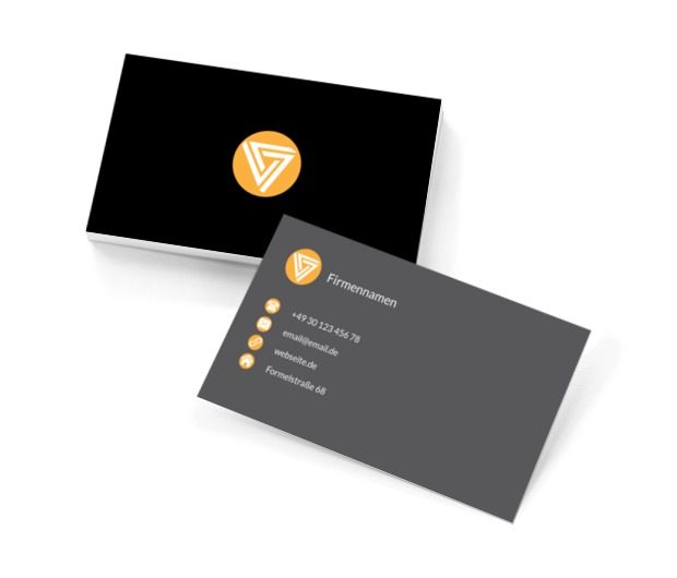 Grauer Hintergrund mit orangen Elementen, Bauwesen, Inneneinrichtung - Visitenkarten Netprint Online Vorlagen
