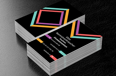 Regenbogenfarben auf einem schwarzen Hintergrund, Bauwesen, Architektur - Visitenkarten Netprint