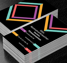 Regenbogenfarben auf einem schwarzen Hintergrund, Bauwesen, Architektur - Visitenkarten Netprint
