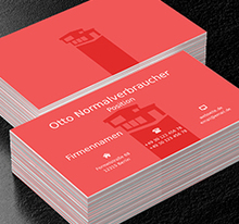 Zwei Rottöne, Bauwesen, Architektur - Visitenkarten Netprint